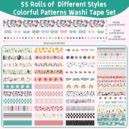 55-Roll Holiday Washi Tape Set